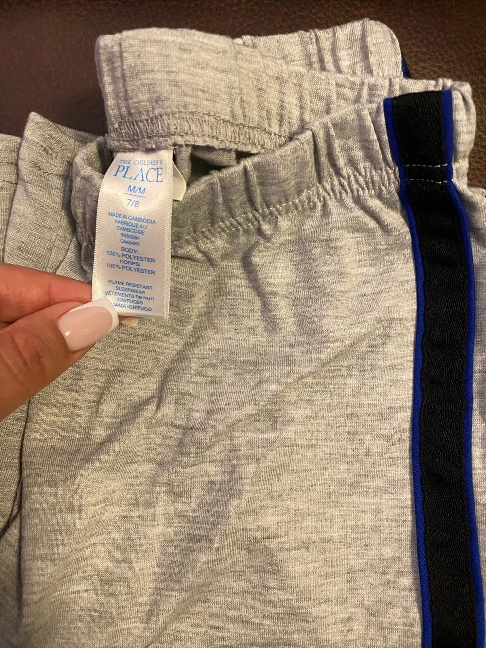 The Children's Place Kids Size M (7/8) Heather Gray with Black Trim Matching Set